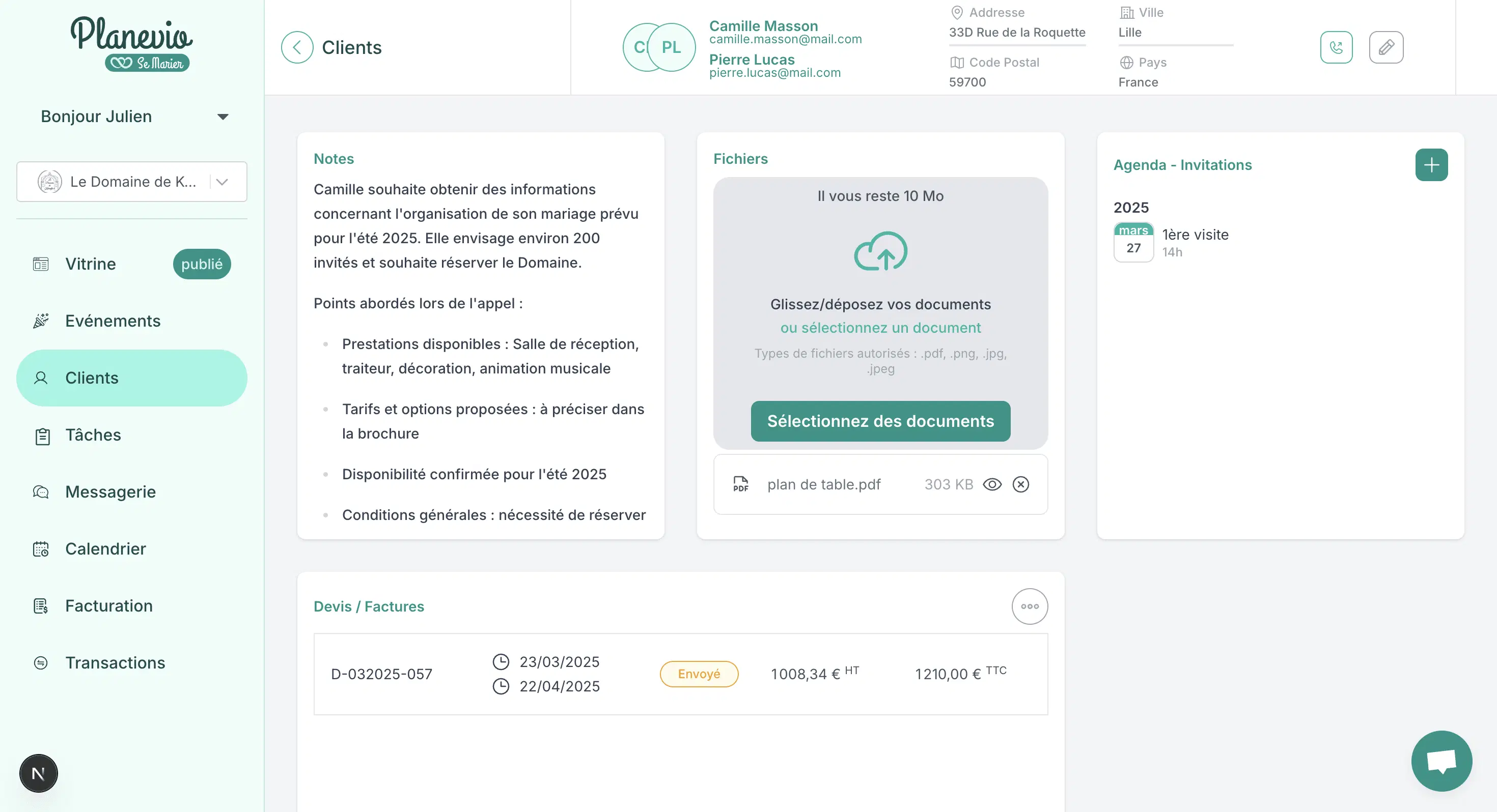 Planevio Dashboard Preview